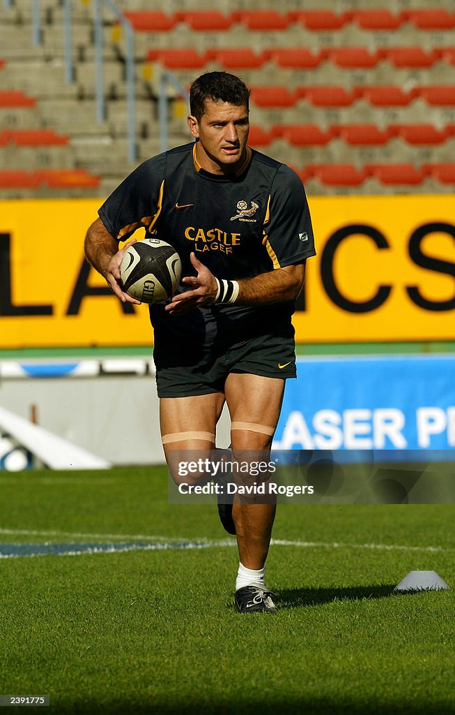 Joost van der Westhuizen of South Africa in action