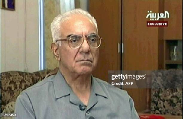 Frame grab shows former Iraqi Information Minister Mohammad Said al-Sahhaf during an interview with Dubai-based Al-Arabia news channel, 27 June 2003....