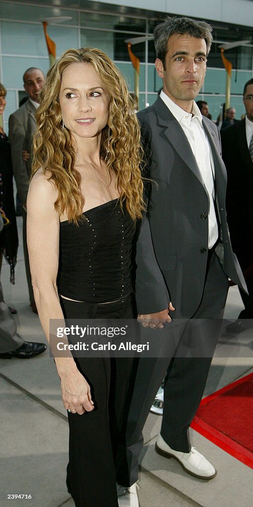 Actress Holly Hunter and her boyfriend Gordon MacDonald attend the