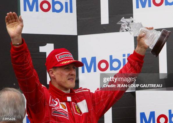 German Fast Driver German Ferrari driver Michael Schumacher waves to the public on the ...