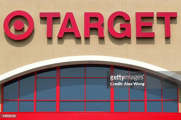 The sign of a Target store is displayed August 14, 2003 in Springfield, VA. Target Corp. Reported a 4 percent increase in second-quarter profits.