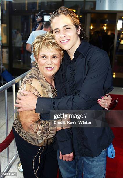 Actors Lupe Ontiveros and Pable Santos arrive at the premiere of "Passionada" at the Cinerama Dome on August 14, 2003 in Los Angeles, California.