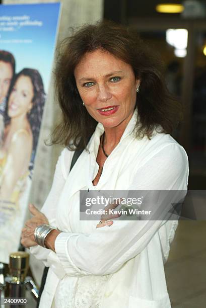 Actress Jacqueline Bissett arrives at the premiere of "Passionada" at the Cinerama Dome on August 14, 2003 in Los Angeles, California.