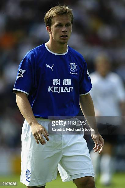 Tobias Linderoth of Everton in action during the Friendly match between Preston North End and Everton on August 2, 2003 at Deepdale in Preston,...