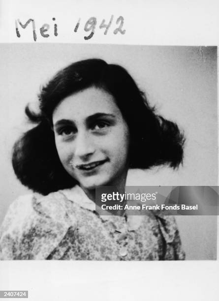 Passport photo of German diarist and Holocaust victim Anne Frank , May 1942.