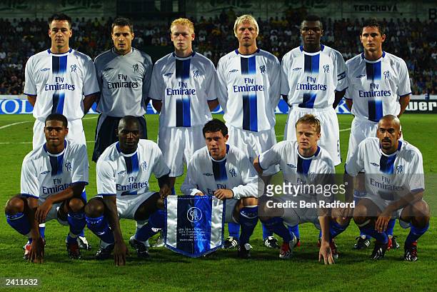 Chelsea team group taken before the UEFA Champions League qualifying round first leg match between MSK Zilina and Chelsea held on August 13, 2003 at...