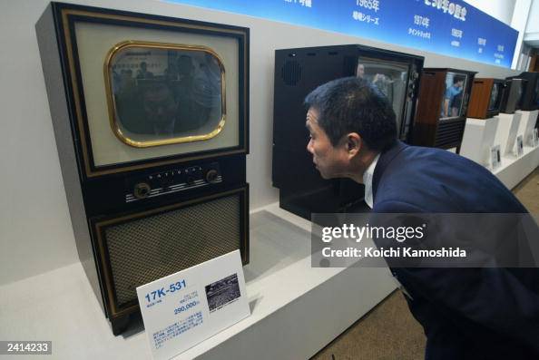 First Screen Ever A visitor looks at the very first television ever released by the ...