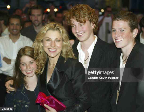 Actress Tatum O'Neal and her children Emily, Kevin and Sean McEnroe arrive at the 30th anniversary screening of "Paper Moon" at the Vista Theater...