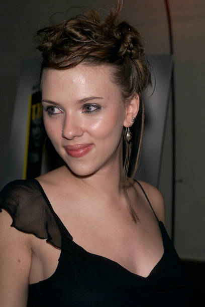 Actress Scarlett Johansson at the V.I.P. Screening of USA Films' "The Man Who Wasn't There" at The Tribeca Grand Screening Room in New York City. ....