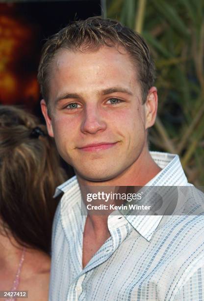 Actor Travis Schiffner arrives at the premiere of "Jeepers Creepers 2" at the Egyptian Theatre on August 25, 2003 in Los Angeles, California.