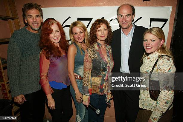 Kenny Loggins, Bonnie Raitt, Jewel, actress Susan Sarandon, James Taylor and Natalie Maines of The Dixie Chicks backstage at 106.7 Lite FM "One Night...