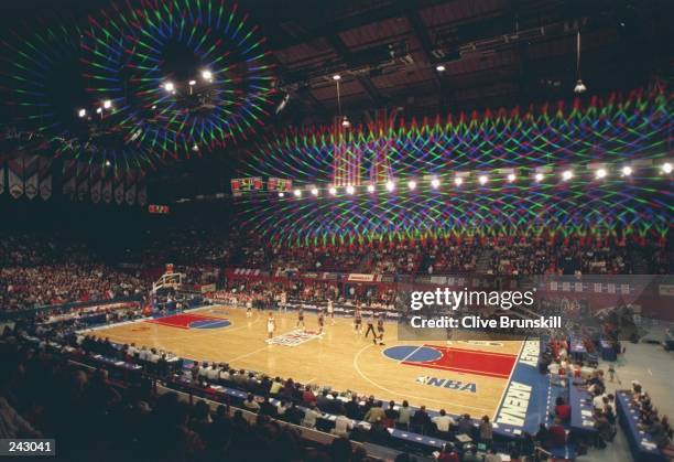 General view of a game between the Orlando Magic and the Atlanta Hawks at Wembley Stadium in London, England. Mandatory Credit: Clive Brunskill...