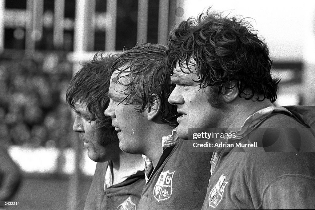 Graham Price, Peter Wheeler and Fran Cotton of the British Lions