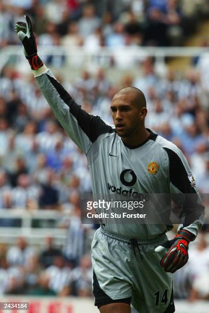 Tim Howard of Manchester United in action during the FA Barclaycard Premiership match between Newcastle United and Manchester United held on August...