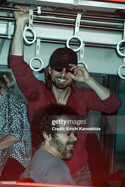 Actor Tom Cruise arrives at Haneda Airport August 28, 2003 in Tokyo, Japan. Cruise is currently on a promotional tour for his new film "The Last...