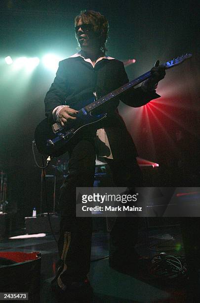 Musician Andy Taylor of Duran Duran performs at Webster Hall to mark the 25th anniversary of the formation of Duran Duran August 27, 2003 in New York...