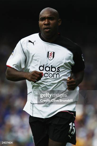 Barry Hayles of Fulham in action during the FA Barclaycard Premiership match between Everton and Fulham on August 23, 2003 at Goodison Park in...