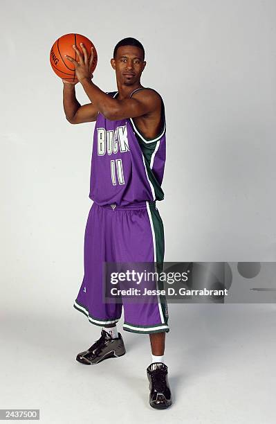 Ford of the Milwaukee Bucks poses for a portrait during the 2003 NBA Rookie shoot at MSG Training Facility on August 7, 2003 in Tarrytown, New York....