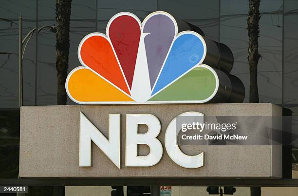 The NBC peacock logo is seen on the NBC studios building August 28, 2003 in Burbank, California. Paris-based Vivendi is in the final stages of a long...