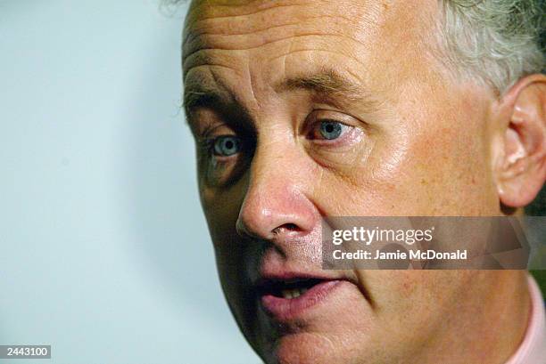 Rick Parry of Liverpool is interviewd by the press during the UEFA European Cup Draw at the Grimaldi Forum on August 29, 2003 in Monte Carlo, Monaco.