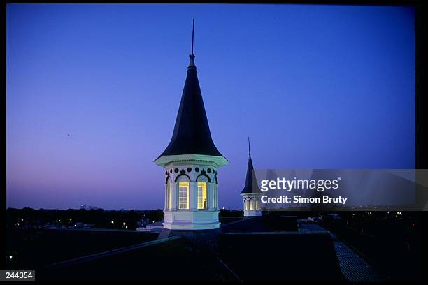 General view of the spires at Churchill Downs during the Kentucky Derby in Louisville, Kentucky. Mandatory Credit: Simon Bruty /Allsport