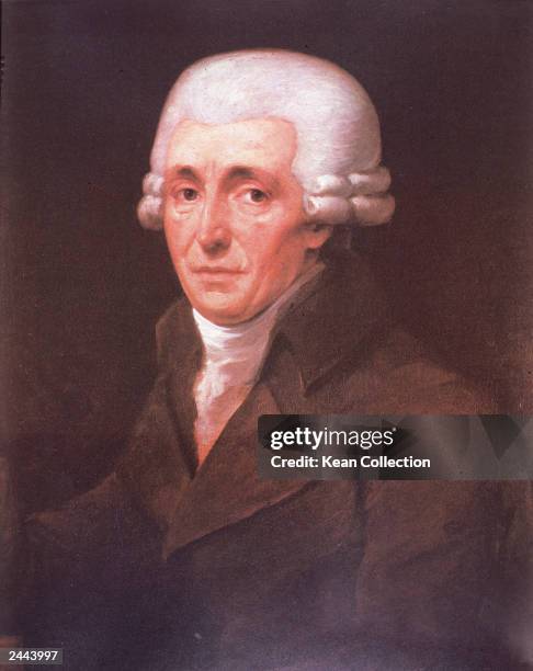 Portrait of Austrian composer Franz Joseph Haydn at age 67, 1799. Painting by J.C. Roesler in Vienna.