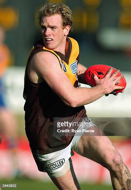 Rayden Tallis for the Hawks in action during the VFL match between the Box Hill Hawks and the Williamstown Seagulls at Box Hill City Oval August 30,...