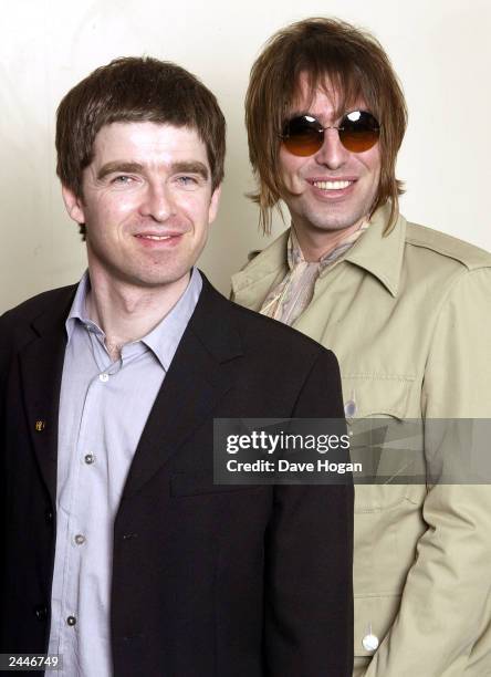 British musicians Noel and Liam Gallagher of Oasis attend the charity concert in aid of the "Teenage Cancer Trust" at the Royal Albert Hall on March...