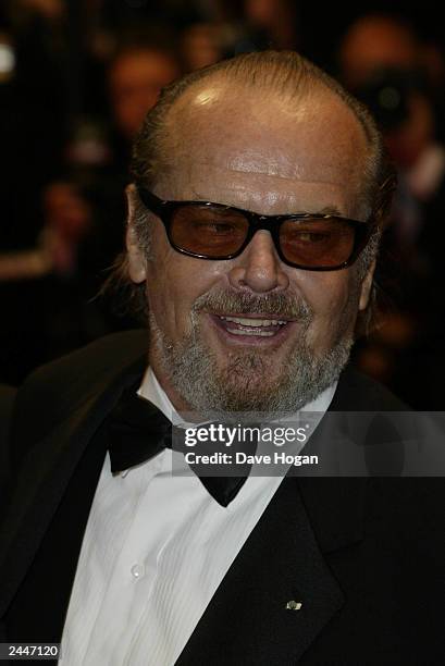 American actor Jack Nicholson attends the photocall prior to the premiere of his film "About Schmidt" at the 55th International Film Festival on May...