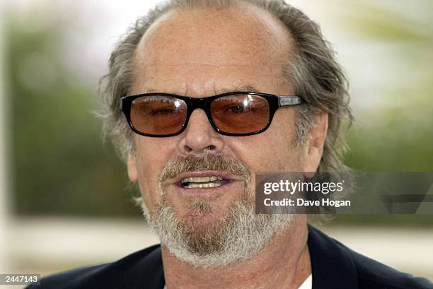 American actor Jack Nicholson attends the photocall prior to the premiere of his film "About Schmidt" at the 55th International Film Festival on May...