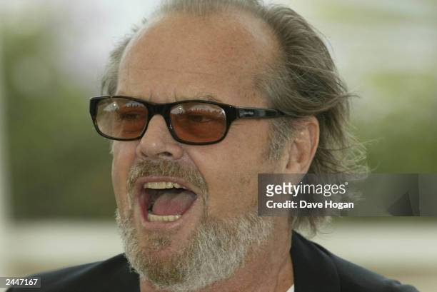 American actor Jack Nicholson attends the photocall prior to the premiere of his film "About Schmidt" at the 55th International Film Festival on May...