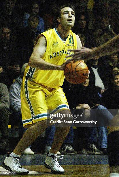 Jason Smith for Australia in action during game one in the FIBA Aceania Championship between the Australian Boomers and New Zealand Tall Blacks in...