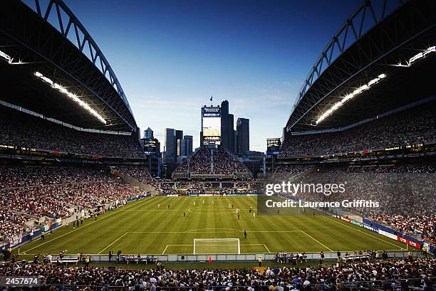 General view of the Seattle Skyline during the Champions World Series game between Manchester United and Celtic on July 23, 2003 at Seattle Seahawks...