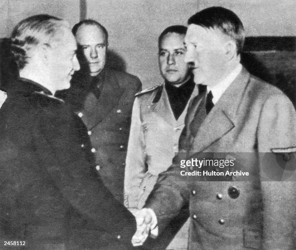 Brother in-law of General Franco and Spanish Foreign Minister, Ramon Serrano Suner visits German dictator Adolf Hitler , 29th October 1941.Photo by...