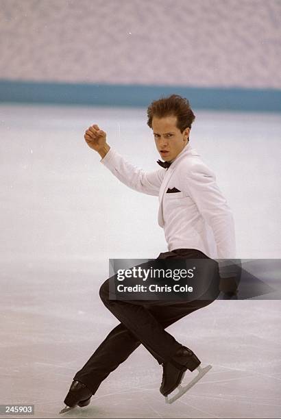 Kurt Browning of Canada does his routine during the Olympic Games in Lillehammer, Norway. Mandatory Credit: Chris Cole /Allsport