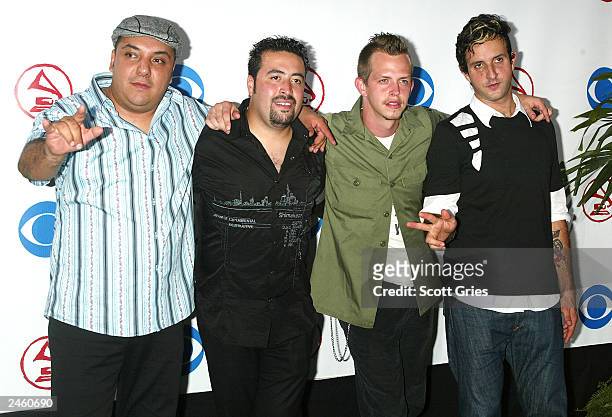 Molotov arrive at the 4th Annual Latin Grammy Awards at the AmericanAirlines Arena on September 3, 2003 in Miami, Florida.