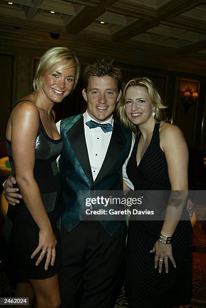 Entertainment Today Presenters Jackie Brambles, Jenni Falconer and Ben Shephard pose for a photo at the Mirage September 3, 2003 in Las Vegas,...