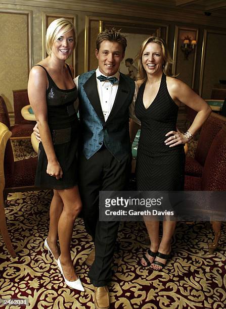 Entertainment Today Presenters Jackie Brambles, Jenni Falconer and Ben Shephard pose for a photo at the Mirage September 3, 2003 in Las Vegas,...