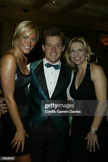 Entertainment Today Presenters Jackie Brambles, Jenni Falconer and Ben Shephard pose for a photo at the Mirage September 3, 2003 in Las Vegas,...