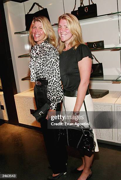 Socialite Jamie Gregory and daughter Samantha attend the Yves Saint Laurent Rive Gauche 57th Street Boutique Opening Party September 4, 2003 in New...