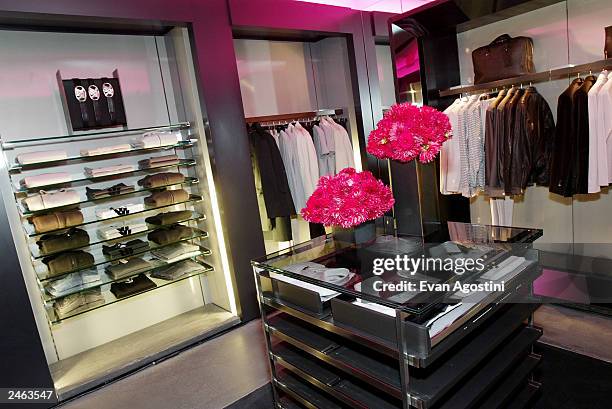 The store interior is seen at the Yves Saint Laurent Rive Gauche 57th Street Boutique Opening Party September 4, 2003 in New York City.