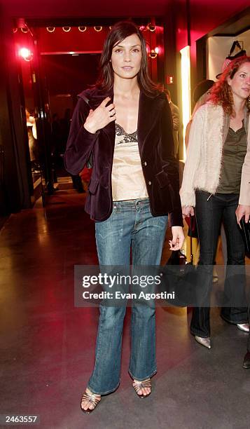 Actress Famke Janssen attends the Yves Saint Laurent Rive Gauche 57th Street Boutique Opening Party September 4, 2003 in New York City.