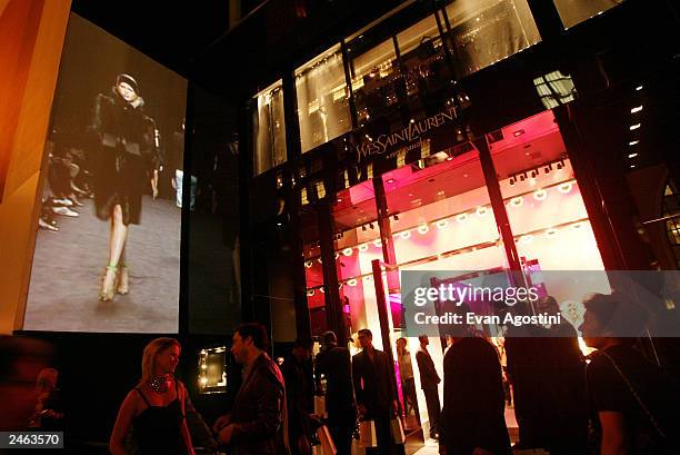 The store exterior is seen at the Yves Saint Laurent Rive Gauche 57th Street Boutique Opening Party September 4, 2003 in New York City.