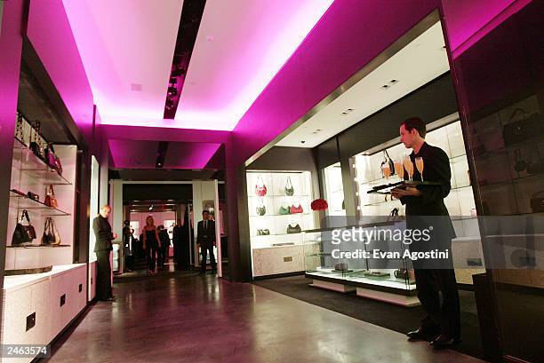 The store interior is seen at the Yves Saint Laurent Rive Gauche 57th Street Boutique Opening Party September 4, 2003 in New York City.