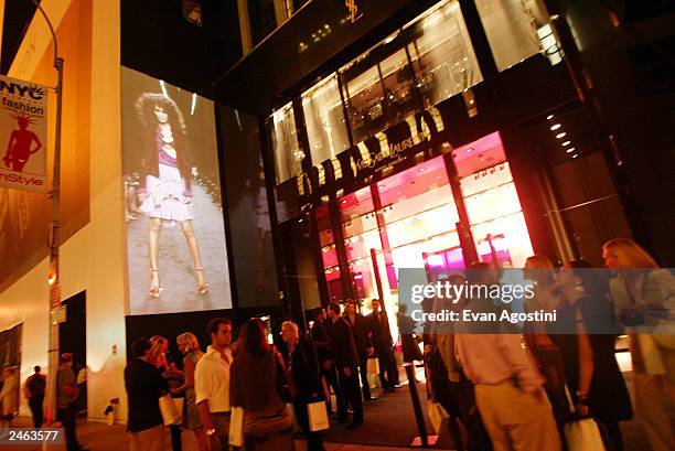 The store exterior is seen at the Yves Saint Laurent Rive Gauche 57th Street Boutique Opening Party September 4, 2003 in New York City.