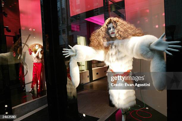 The store exterior is seen at the Yves Saint Laurent Rive Gauche 57th Street Boutique Opening Party September 4, 2003 in New York City.