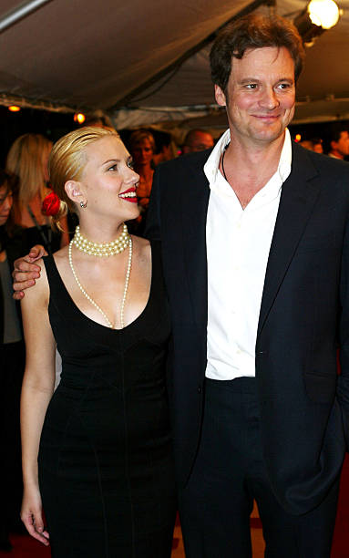 Actors Scarlett Johansson and Colin Firth attend the gala screening for "Girl With A Pearl Earring" during the 2003 Toronto International Film...