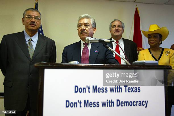 Texas Democratic state senators Mario Gallegos , Gonzalo Barrientos and Eliot Shapleigh hold a press conference with Florida Democratic State Senator...