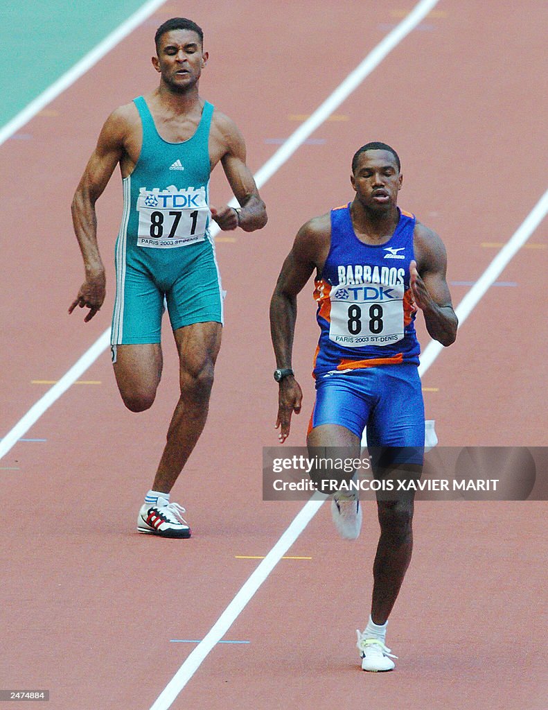 Obadele Thompson Pictures Obadele Thompson of Barbados runs to victory ahead of Libyan Abubaker ...
