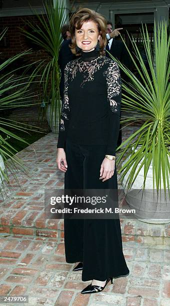 Candidate Arianna Huffington attends the fundraiser to support her gubernatorial campaign at the Lawrence Bender estate on September 9, 2003 in Bel...